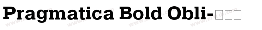Pragmatica Bold Obli字体转换